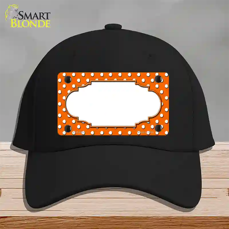 Scallop Orange White Polka Dot Novelty License Plate Hat Cotton / Black