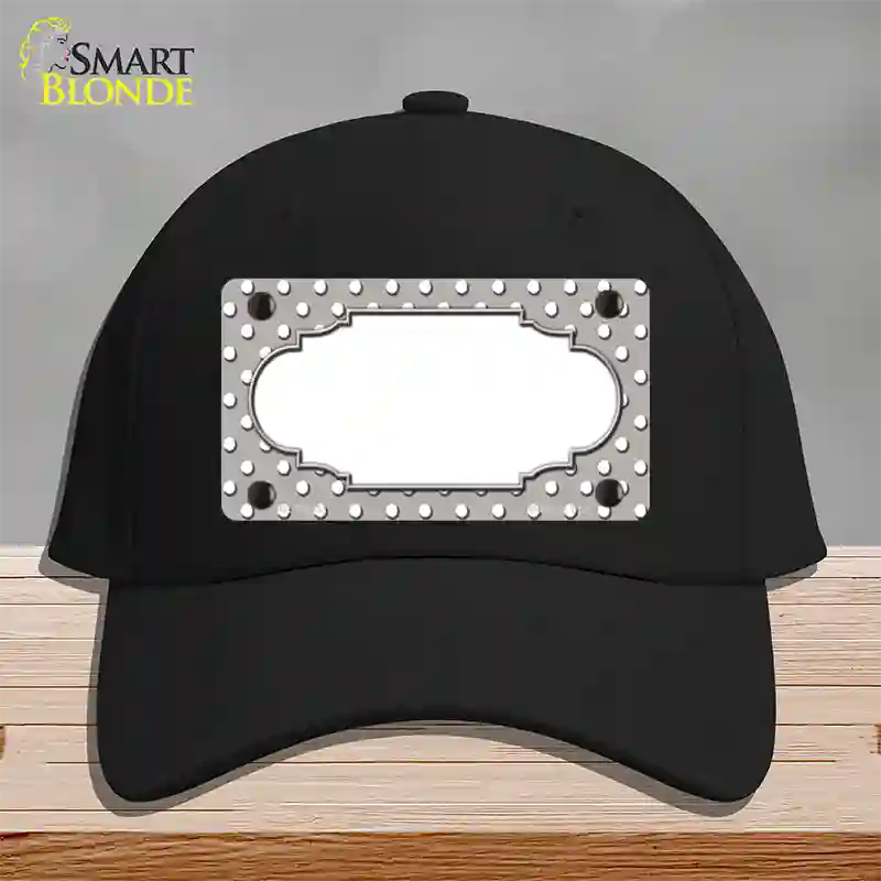 Scallop Grey White Polka Dot Novelty License Plate Hat Cotton / Black