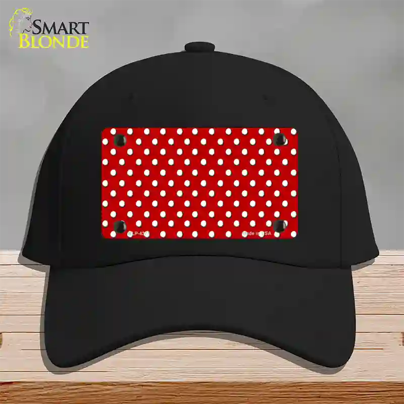 Red Polka Dot Novelty License Plate Hat Cotton / Black