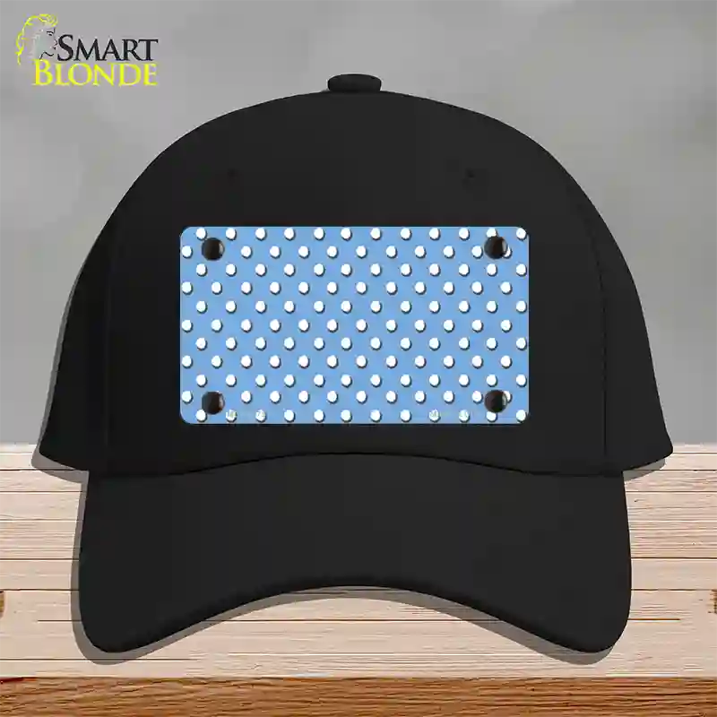 Light Blue Polka Dot Novelty License Plate Hat Cotton / Black