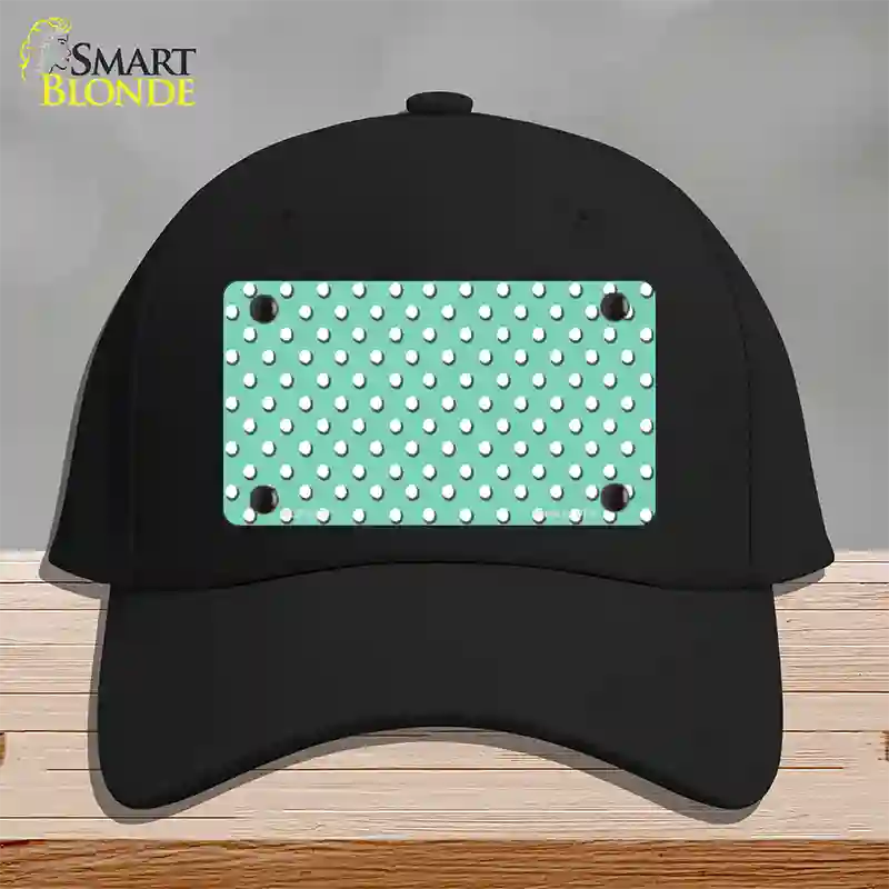 Mint Polka Dot Novelty License Plate Hat Cotton / Black