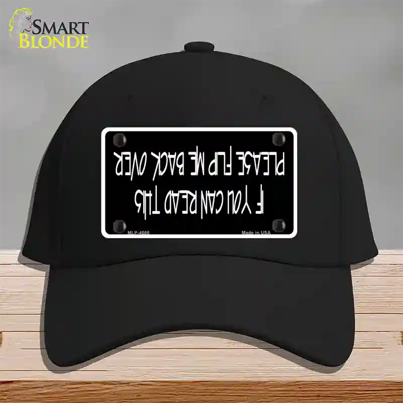 Flip Me Over Metal Novelty License Plate Hat Cotton / Black