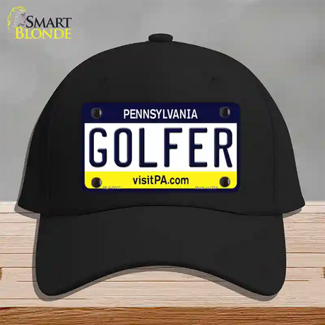 Golfer Pennsylvania State Novelty License Plate Hat Cotton / Black