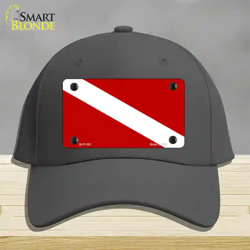 Diving Flag Novelty License Plate Hat Cotton / Charcoal