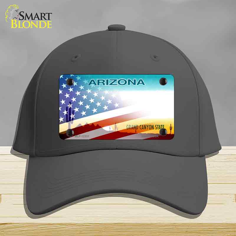 Arizona with American Flag Novelty License Plate Hat HAT-MLP-12331