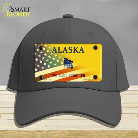 Alaska with American Flag Novelty License Plate Hat HAT-MLP-12477