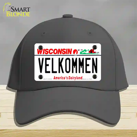 Velkommen Wisconsin Novelty License Plate Hat Cotton / Charcoal