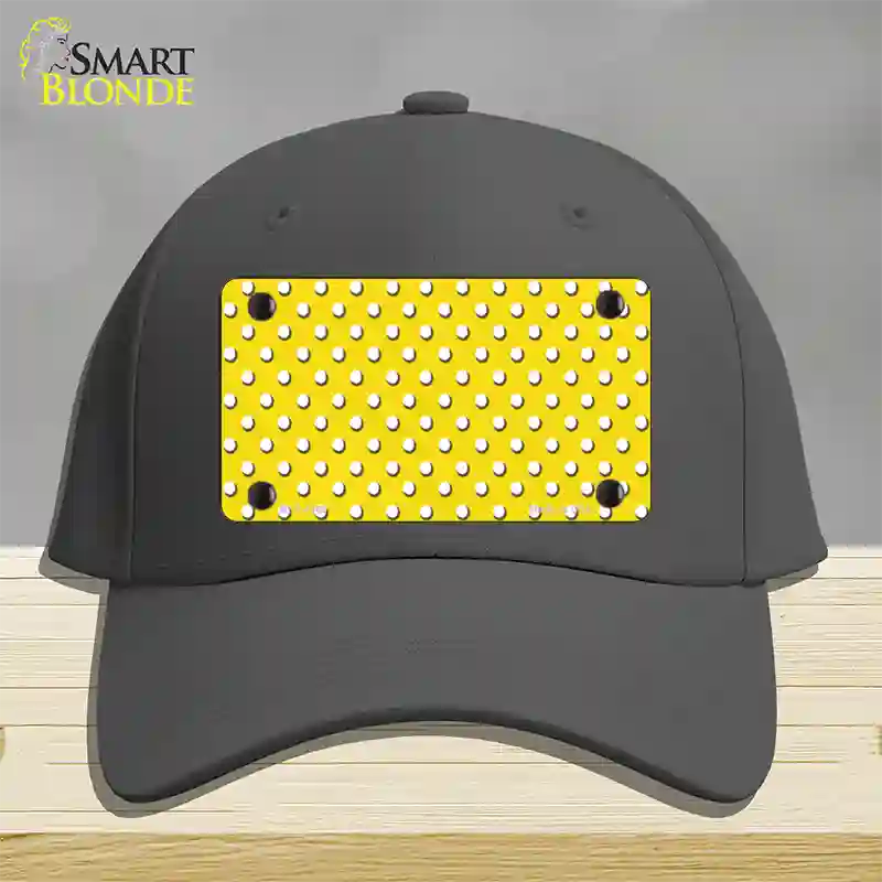 Yellow Polka Dot Novelty License Plate Hat Cotton / Charcoal