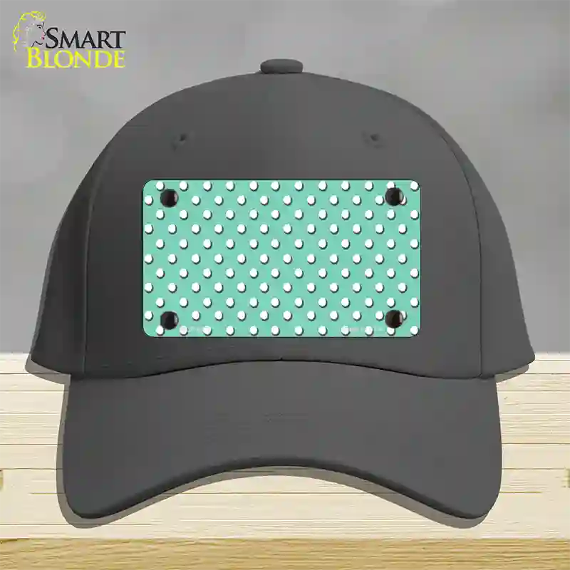 Mint Polka Dot Novelty License Plate Hat Cotton / Charcoal