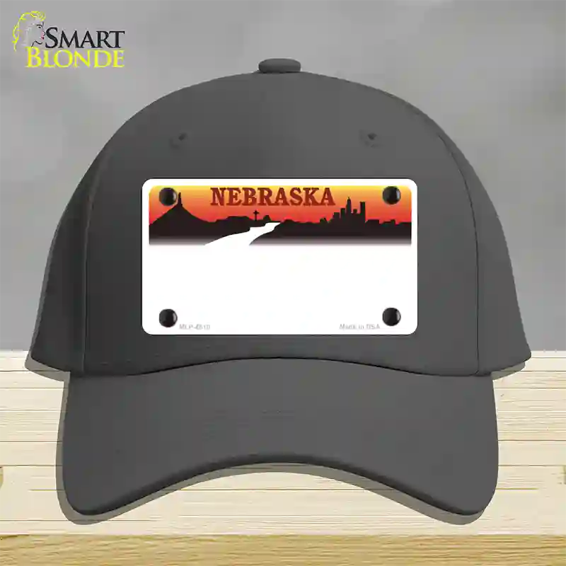 Nebraska Amber State Blank Novelty License Plate Hat Cotton / Charcoal