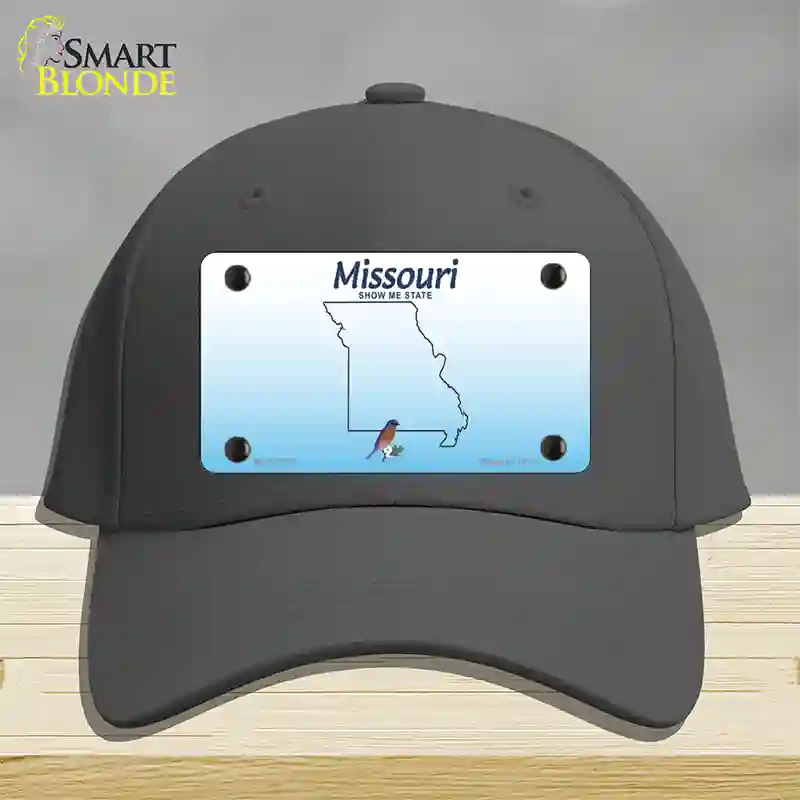 Missouri Show Me Blank Novelty License Plate Hat Cotton / Charcoal
