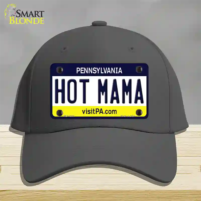Hot Mama Pennsylvania State Novelty License Plate Hat Cotton / Charcoal
