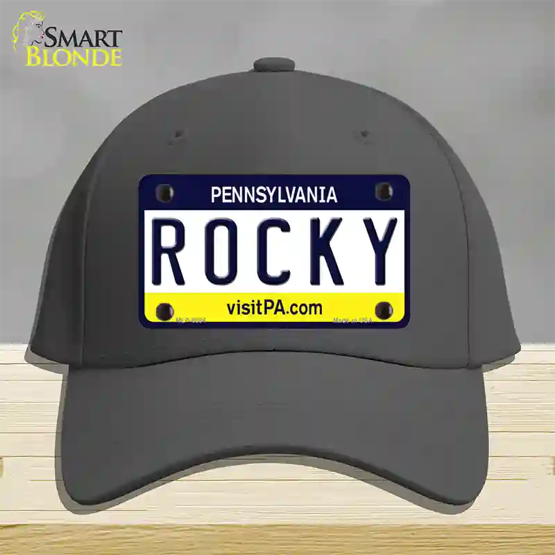 Rocky Pennsylvania State Novelty License Plate Hat Cotton / Charcoal