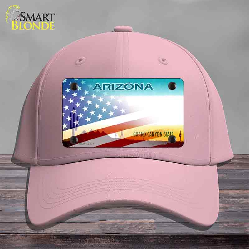 Arizona with American Flag Novelty License Plate Hat HAT-MLP-12331