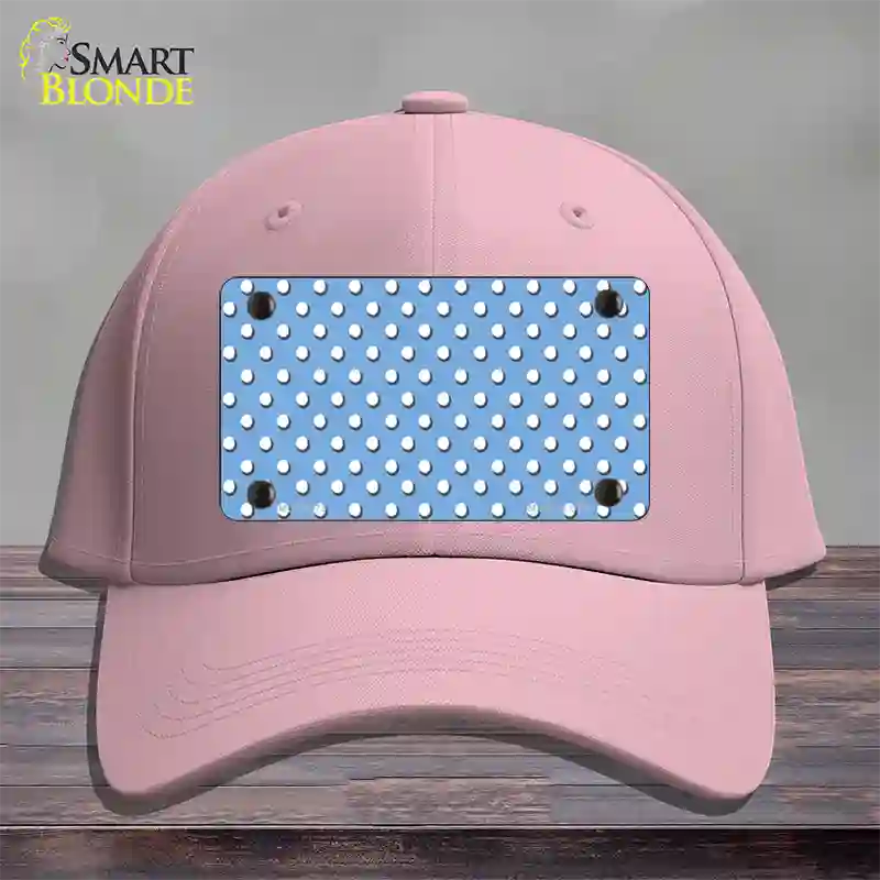 Light Blue Polka Dot Novelty License Plate Hat Cotton / Pink