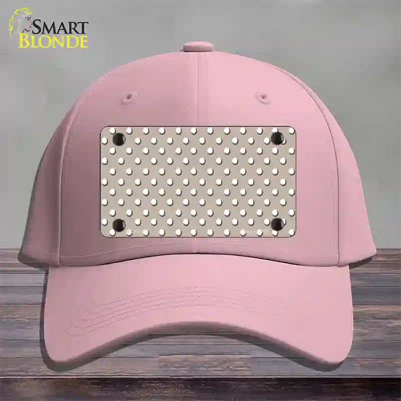 Tan Polka Dot Novelty License Plate Hat Cotton / Pink