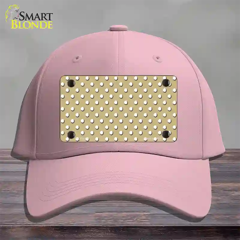 Gold Polka Dot Novelty License Plate Hat Cotton / Pink