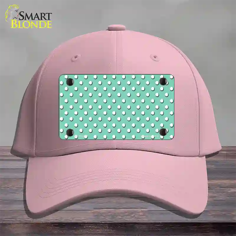 Mint Polka Dot Novelty License Plate Hat Cotton / Pink