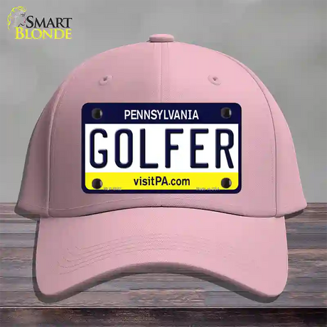 Golfer Pennsylvania State Novelty License Plate Hat Cotton / Pink