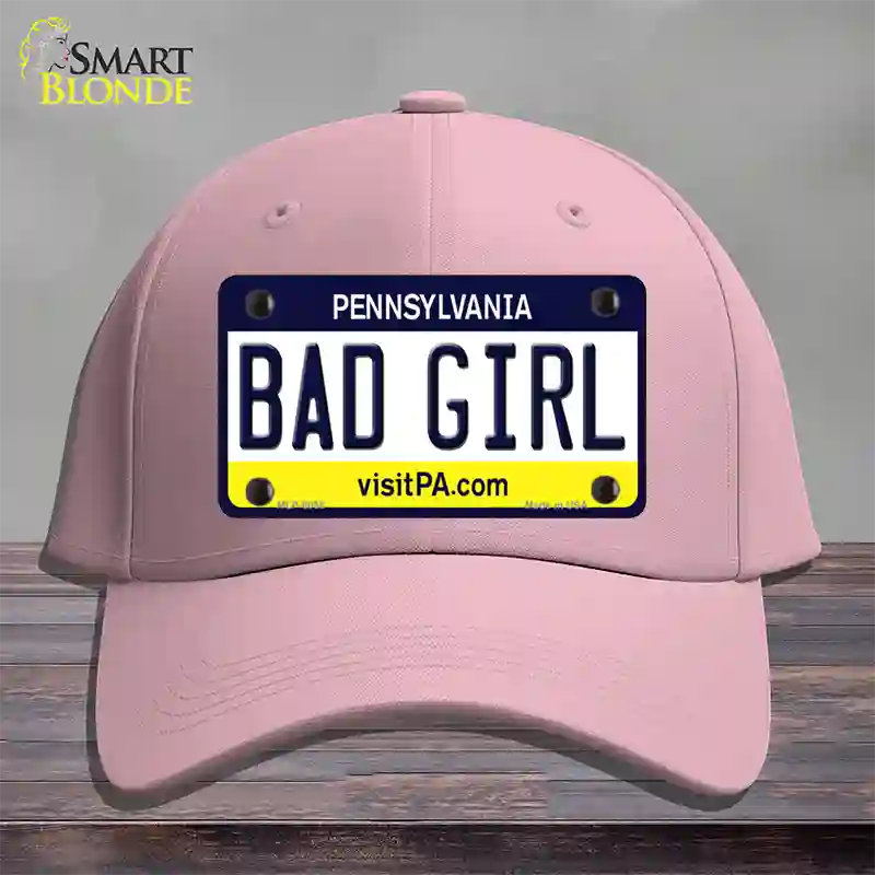 Bad Girl Pennsylvania State Novelty License Plate Hat Cotton / Pink