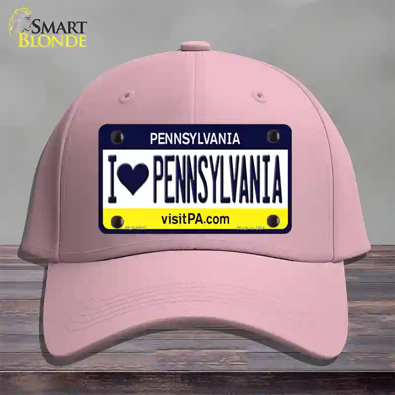 I Love Pennsylvania State Novelty License Plate Hat Cotton / Pink