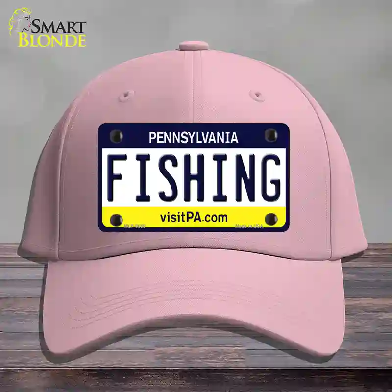 Fishing Pennsylvania State Novelty License Plate Hat Cotton / Pink