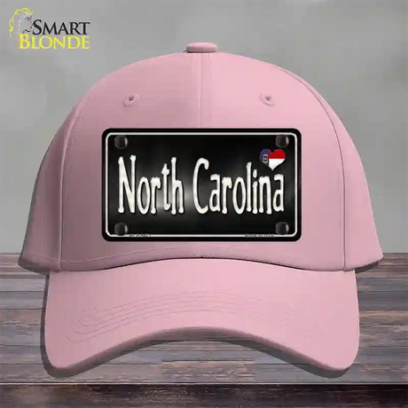 North Carolina Flag Script Novelty License Plate Hat Cotton / Pink