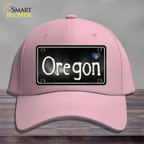 Oregon Flag Script Novelty License Plate Hat Cotton / Pink
