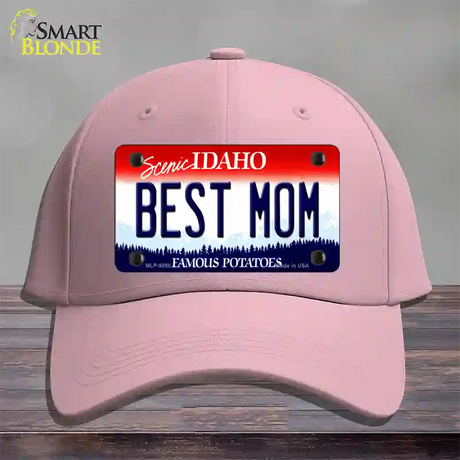 Best Mom Idaho Novelty License Plate Hat Cotton / Pink