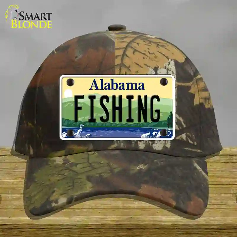 Fishing Alabama Novelty License Plate Hat Cotton / Camoflauge