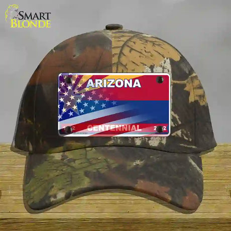 Arizona Centennial American Flag Novelty License Plate Hat HAT-MLP-12436