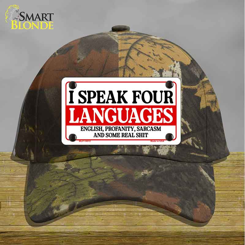 I Speak Four Languages Novelty License Plate Hat HAT-MLP-14512