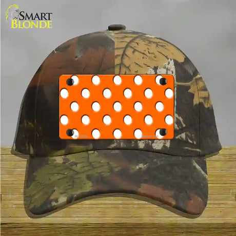 White Polka Dots Orange Novelty License Plate Hat Cotton / Camoflauge
