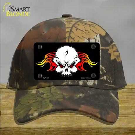 Skull Flame Novelty License Plate Hat Cotton / Camoflauge