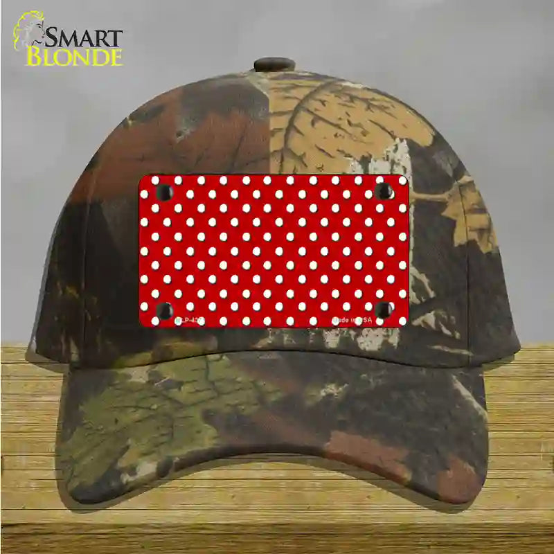 Red Polka Dot Novelty License Plate Hat Cotton / Camoflauge