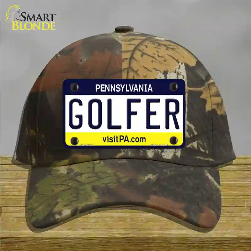 Golfer Pennsylvania State Novelty License Plate Hat Cotton / Camoflauge