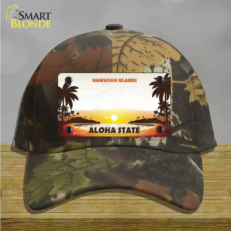 Hawaiian Islands Hawaii Blank State Novelty License Plate Hat Cotton / Camoflauge
