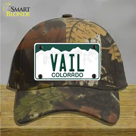 Vail Colorado Novelty License Plate Hat Cotton / Camoflauge