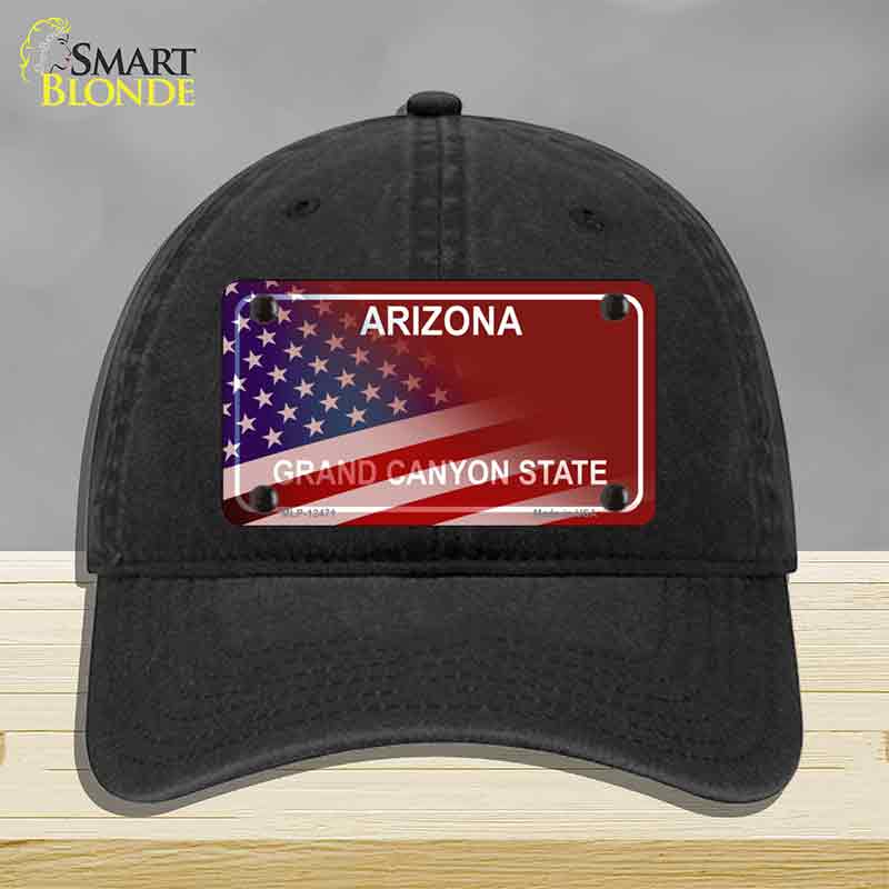 Arizona with American Flag Novelty License Plate Hat HAT-MLP-12471