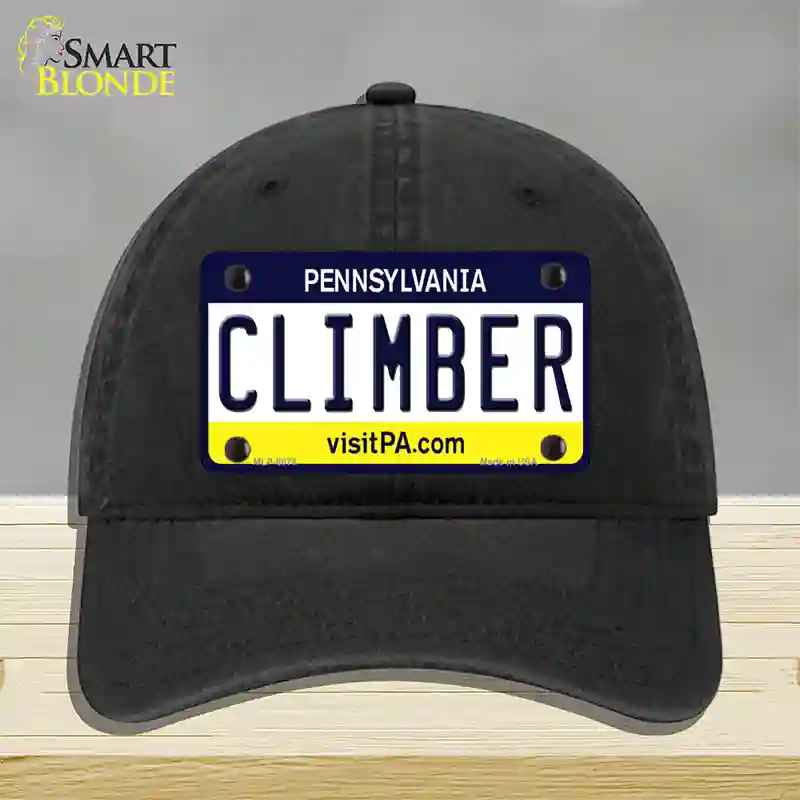 Climber Pennsylvania State Novelty License Plate Hat Unconstructed Cotton / Black