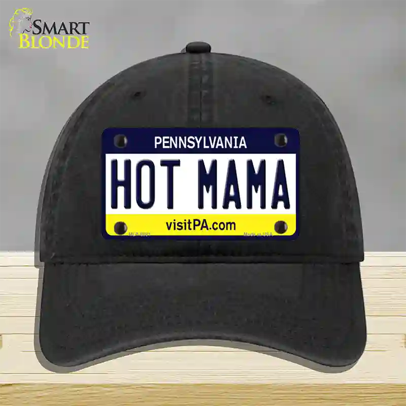 Hot Mama Pennsylvania State Novelty License Plate Hat Unconstructed Cotton / Black