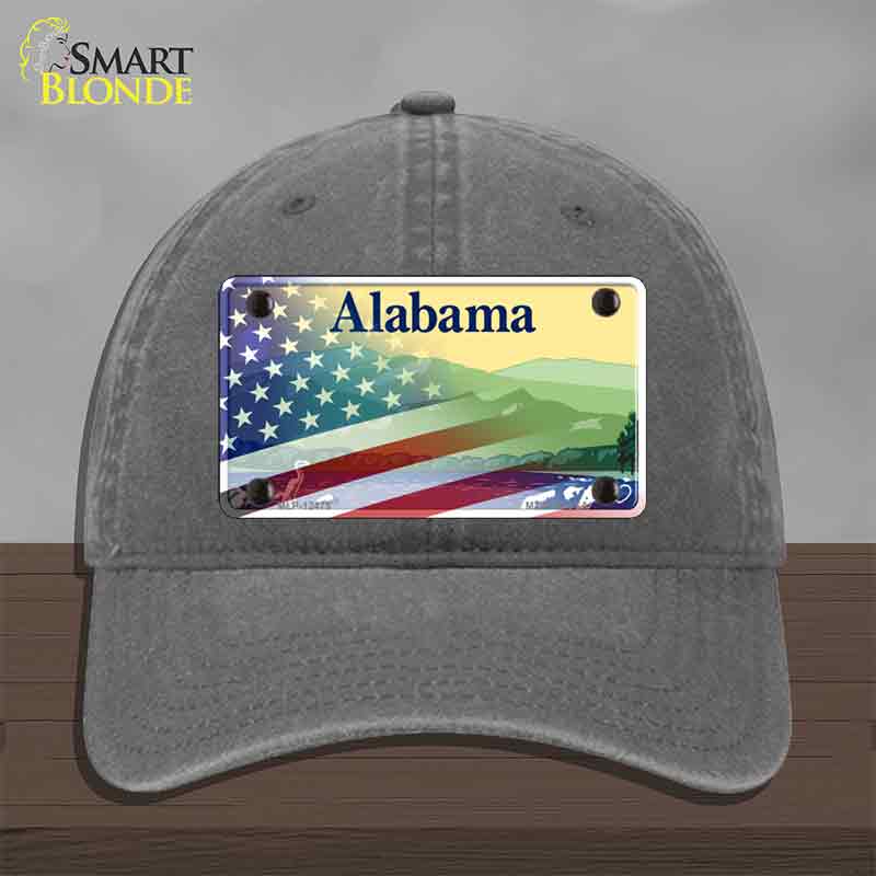 Alabama with American Flag Novelty License Plate Hat HAT-MLP-12475
