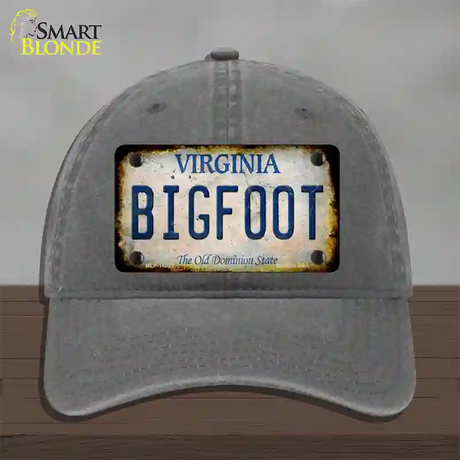 Bigfoot Virginia Novelty License Plate Hat Tag Unconstructed Cotton / Charcoal