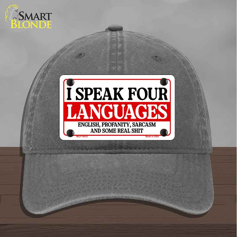 I Speak Four Languages Novelty License Plate Hat HAT-MLP-14512