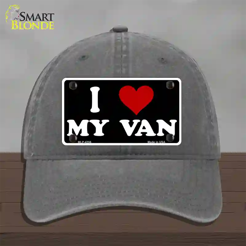 I Love My Van Black Novelty License Plate Hat Unconstructed Cotton / Charcoal