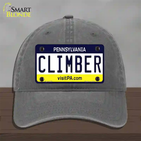 Climber Pennsylvania State Novelty License Plate Hat Unconstructed Cotton / Charcoal