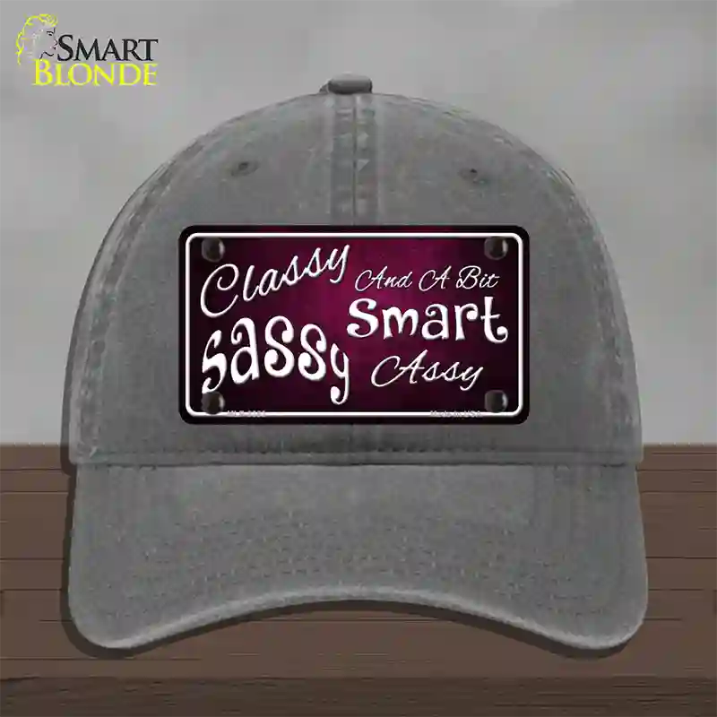 Classy Sassy Novelty License Plate Hat Unconstructed Cotton / Charcoal
