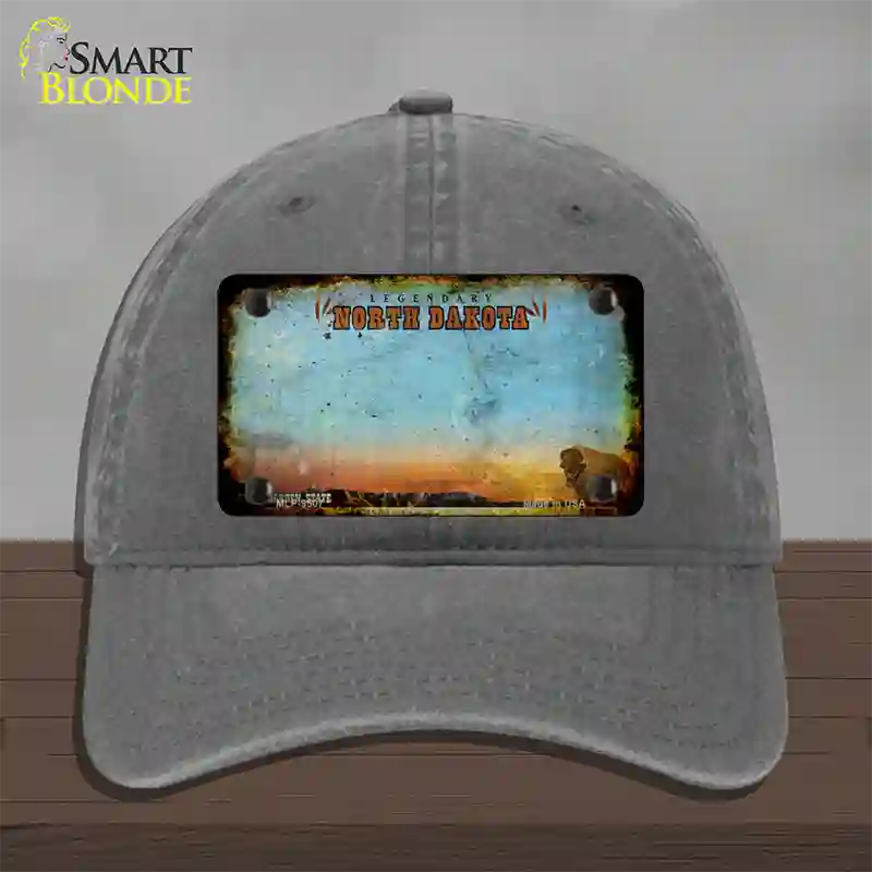 North Dakota Legendary Rusty Blank Novelty License Plate Hat Unconstructed Cotton / Charcoal