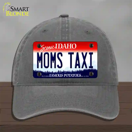 Moms Taxi Idaho Novelty License Plate Hat Unconstructed Cotton / Charcoal