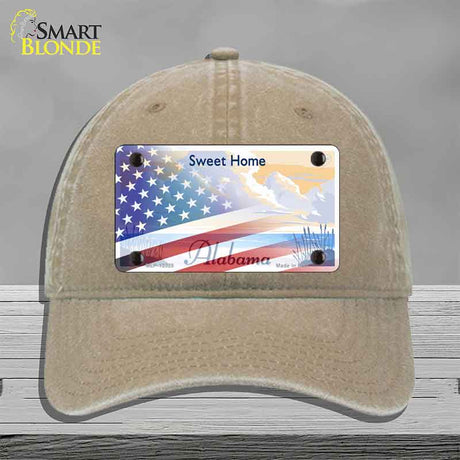 Alabama with American Flag Novelty License Plate Hat HAT-MLP-12329
